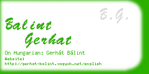 balint gerhat business card