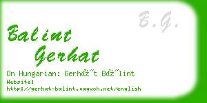balint gerhat business card